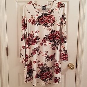 Floral print long sleeve dress